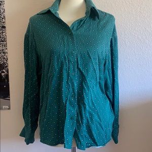 & Other Stories Green Patterned Collared Shirt